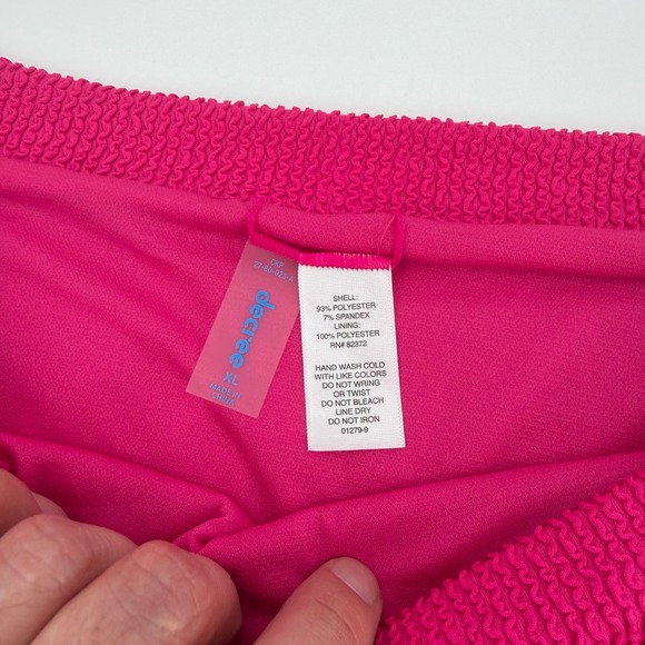 Decree Womens High Rise Textured Full Coverage Bikini Bottom Pink XL NWT - Picture 5 of 9